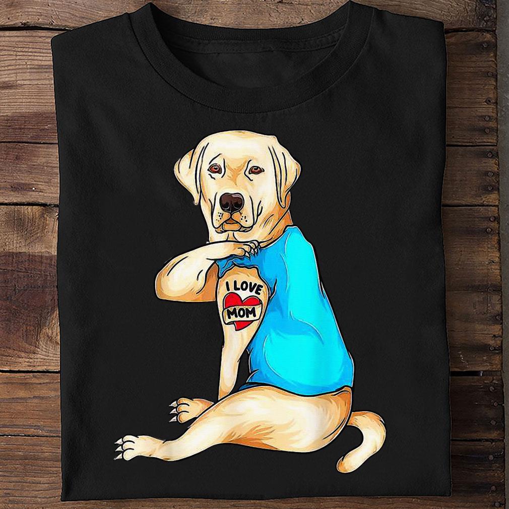Yellow Lab Labrador I Love Mom Tattoo Mothers Day Gift Shirt